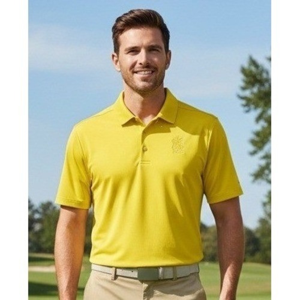 Adidas Pure Motion Golf Polo Shirt Mens Sz 2XL Yellow WCC Logo Athleisure Active